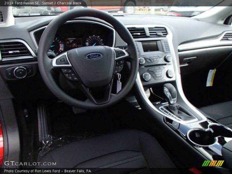 Sunset / Charcoal Black 2014 Ford Fusion SE