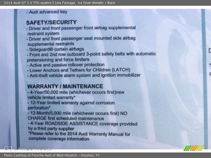 Ice Silver Metallic / Black 2014 Audi Q7 3.0 TFSI quattro S Line Package