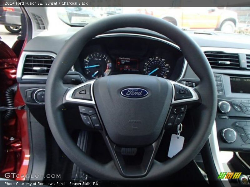 Sunset / Charcoal Black 2014 Ford Fusion SE