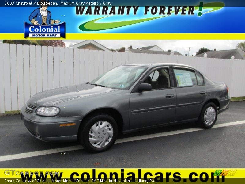 Medium Gray Metallic / Gray 2003 Chevrolet Malibu Sedan