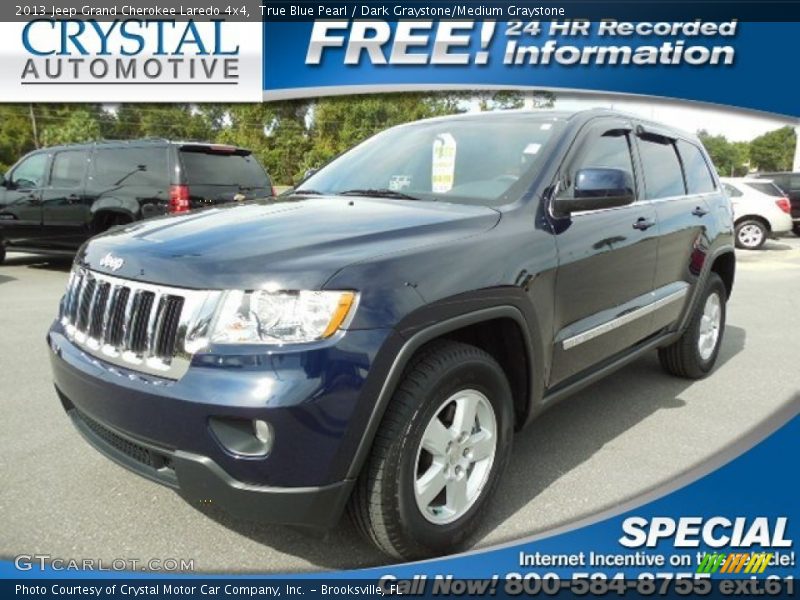 True Blue Pearl / Dark Graystone/Medium Graystone 2013 Jeep Grand Cherokee Laredo 4x4