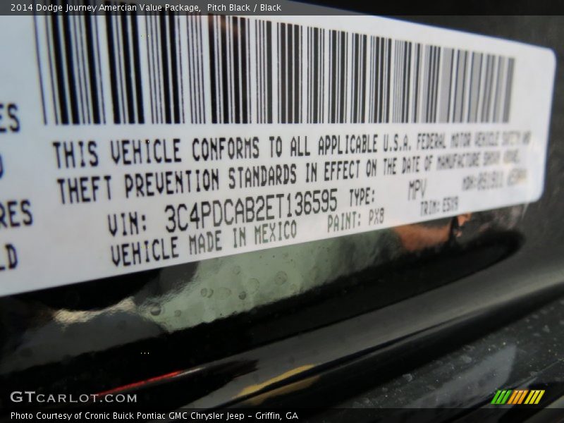 Pitch Black / Black 2014 Dodge Journey Amercian Value Package
