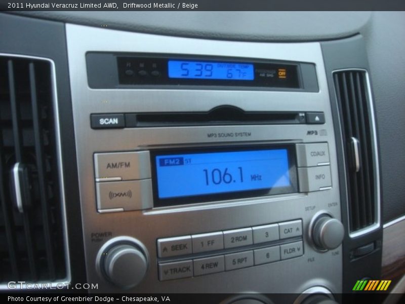 Driftwood Metallic / Beige 2011 Hyundai Veracruz Limited AWD