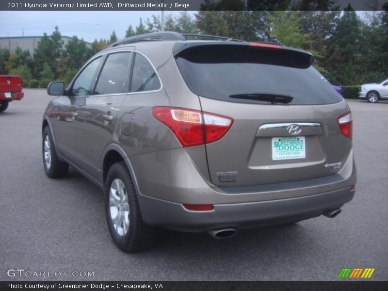 Driftwood Metallic / Beige 2011 Hyundai Veracruz Limited AWD