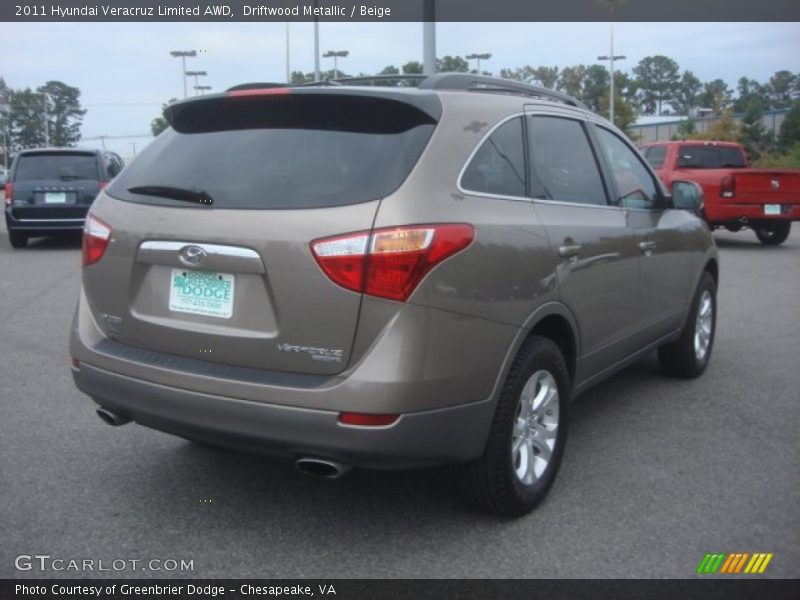 Driftwood Metallic / Beige 2011 Hyundai Veracruz Limited AWD
