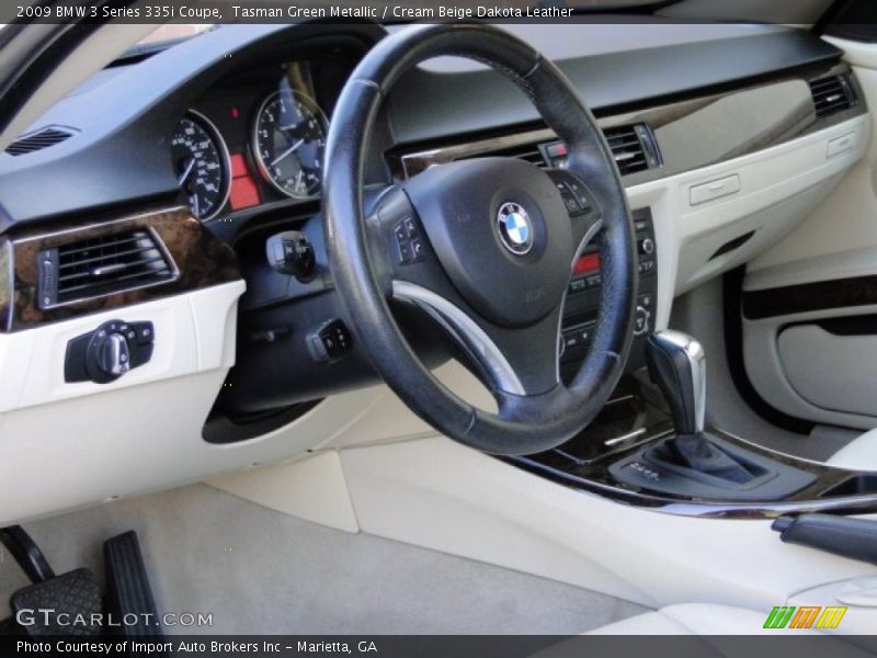 Tasman Green Metallic / Cream Beige Dakota Leather 2009 BMW 3 Series 335i Coupe