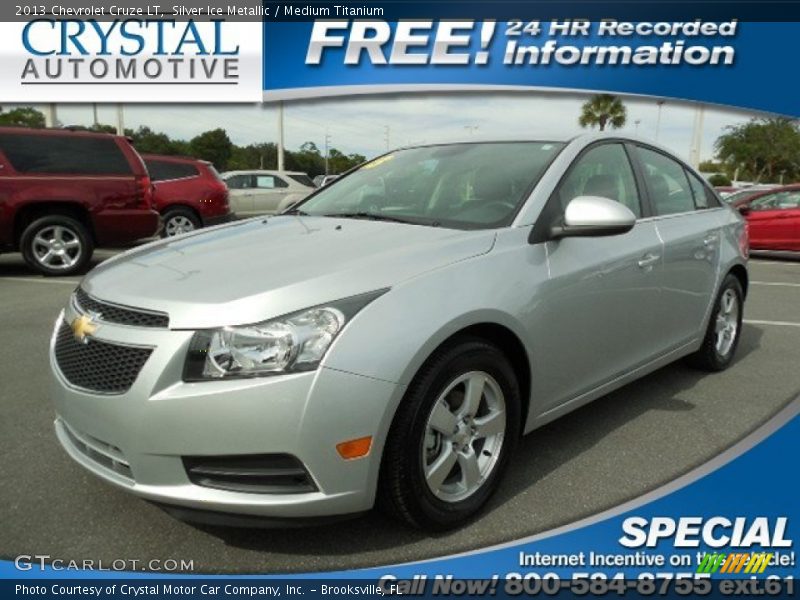 Silver Ice Metallic / Medium Titanium 2013 Chevrolet Cruze LT
