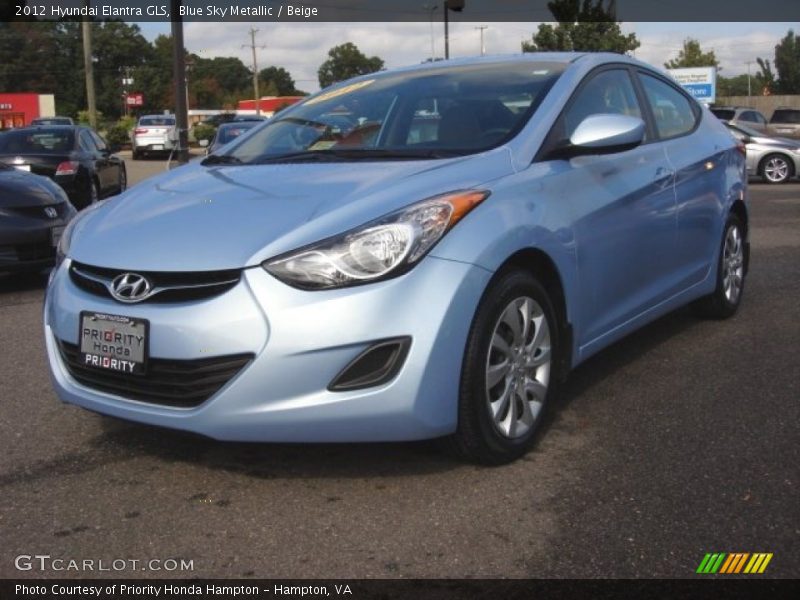 Blue Sky Metallic / Beige 2012 Hyundai Elantra GLS