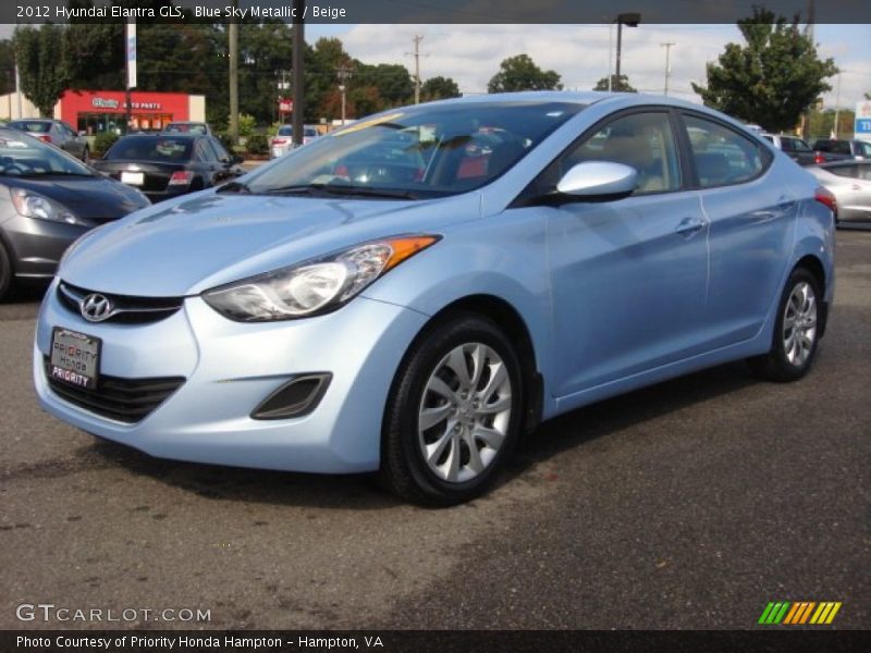 Blue Sky Metallic / Beige 2012 Hyundai Elantra GLS