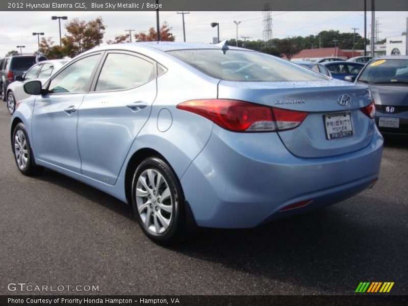 Blue Sky Metallic / Beige 2012 Hyundai Elantra GLS