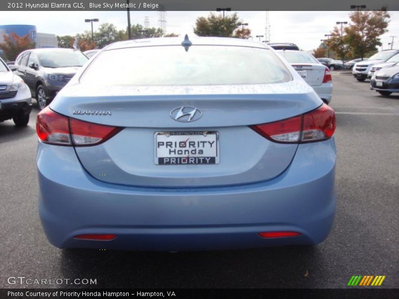 Blue Sky Metallic / Beige 2012 Hyundai Elantra GLS