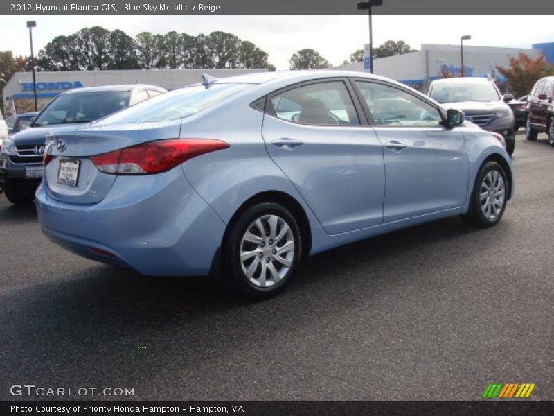 Blue Sky Metallic / Beige 2012 Hyundai Elantra GLS