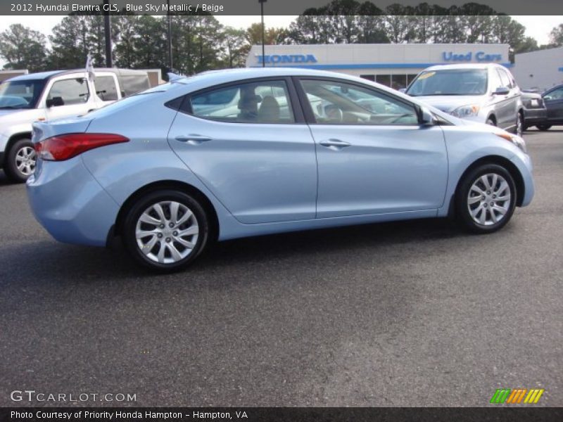 Blue Sky Metallic / Beige 2012 Hyundai Elantra GLS