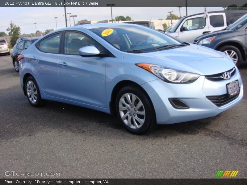 Blue Sky Metallic / Beige 2012 Hyundai Elantra GLS