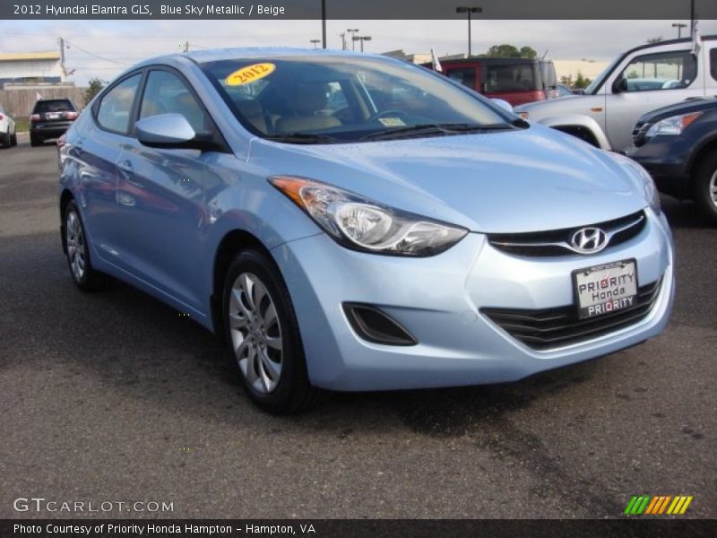 Blue Sky Metallic / Beige 2012 Hyundai Elantra GLS