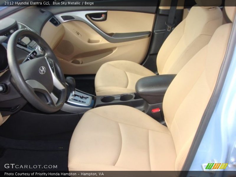 Blue Sky Metallic / Beige 2012 Hyundai Elantra GLS