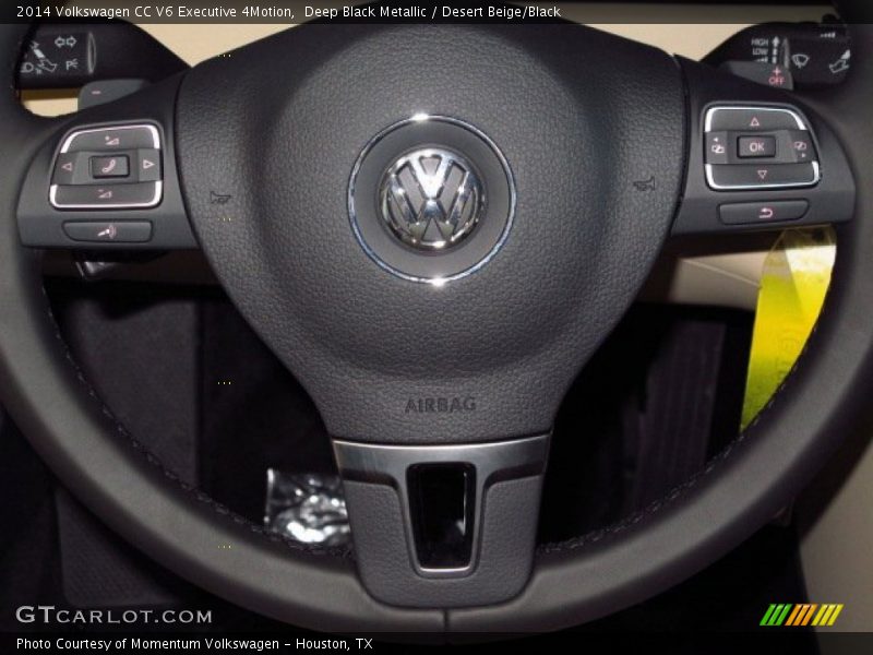 Deep Black Metallic / Desert Beige/Black 2014 Volkswagen CC V6 Executive 4Motion