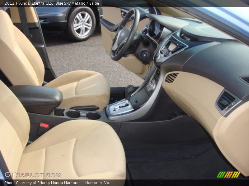 Blue Sky Metallic / Beige 2012 Hyundai Elantra GLS