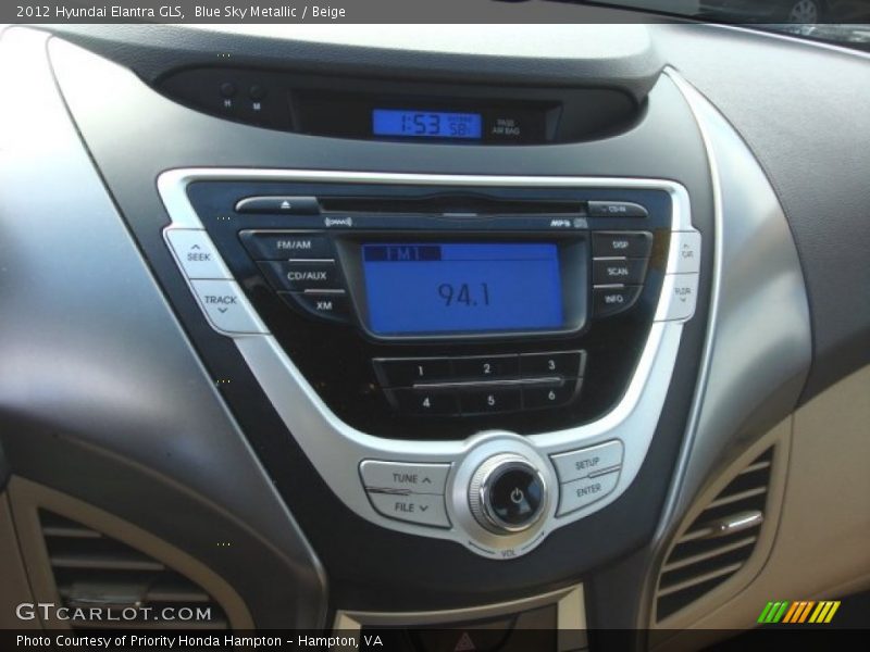 Blue Sky Metallic / Beige 2012 Hyundai Elantra GLS