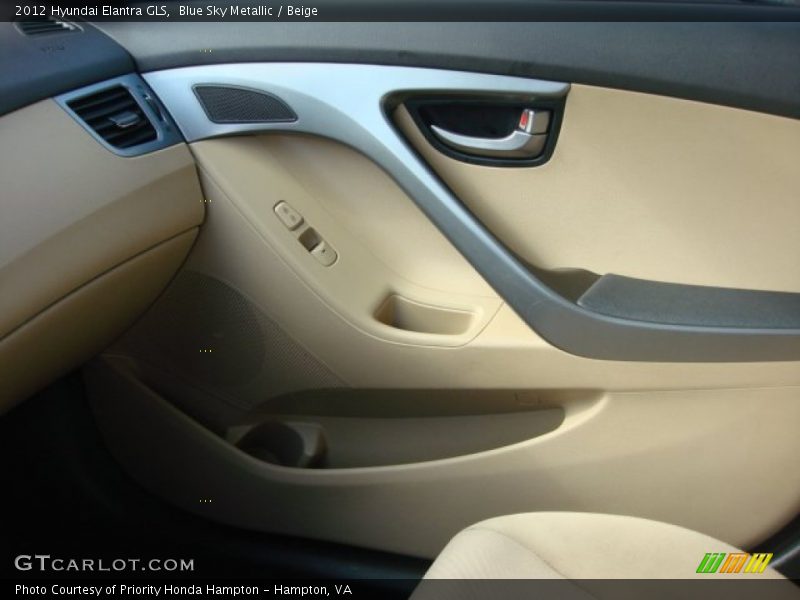 Blue Sky Metallic / Beige 2012 Hyundai Elantra GLS