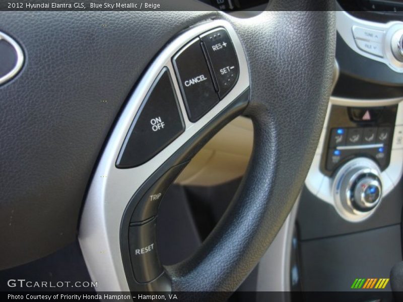 Blue Sky Metallic / Beige 2012 Hyundai Elantra GLS