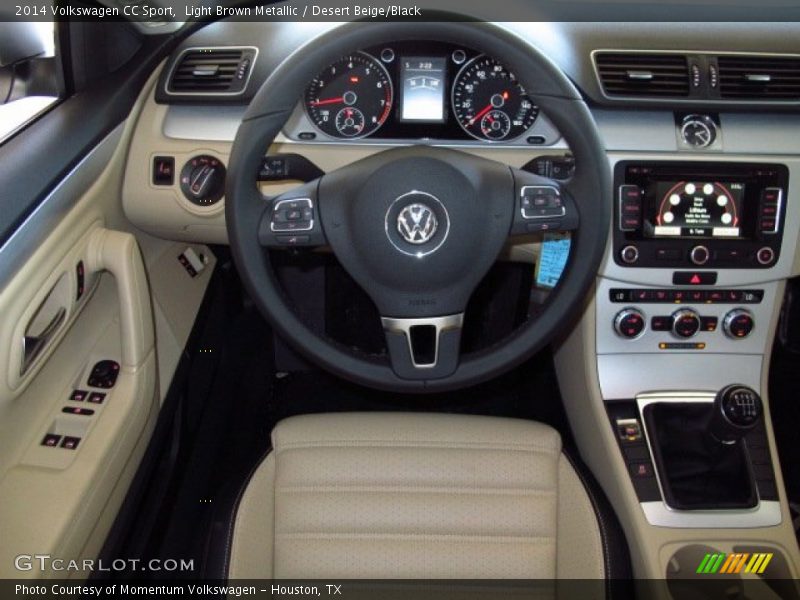 Light Brown Metallic / Desert Beige/Black 2014 Volkswagen CC Sport