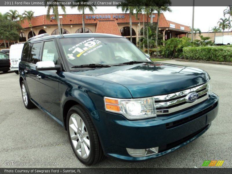 Mediterranean Blue Metallic / Charcoal Black 2011 Ford Flex Limited