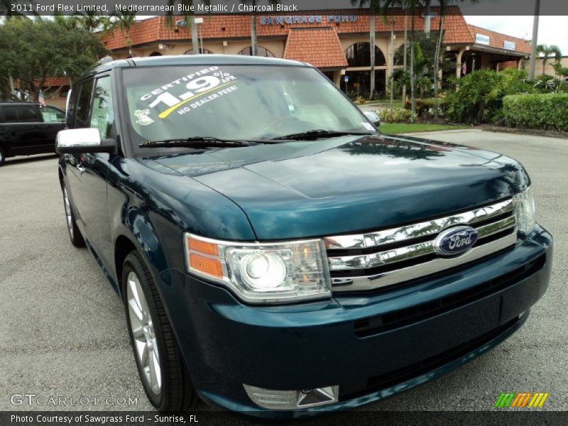 Mediterranean Blue Metallic / Charcoal Black 2011 Ford Flex Limited