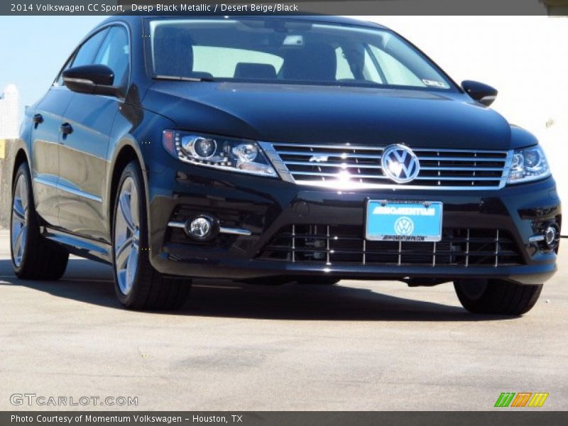 Deep Black Metallic / Desert Beige/Black 2014 Volkswagen CC Sport