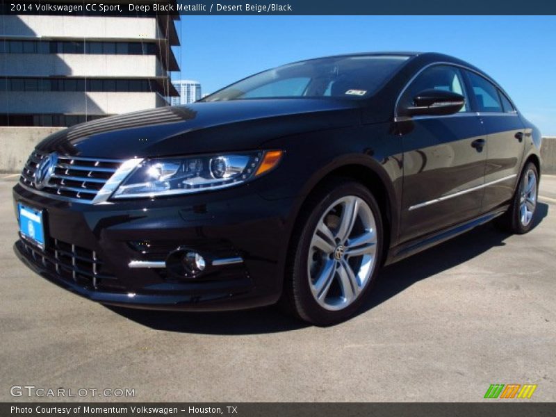 Deep Black Metallic / Desert Beige/Black 2014 Volkswagen CC Sport