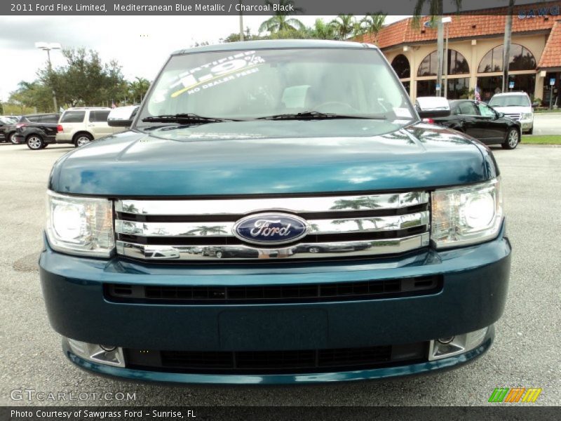Mediterranean Blue Metallic / Charcoal Black 2011 Ford Flex Limited