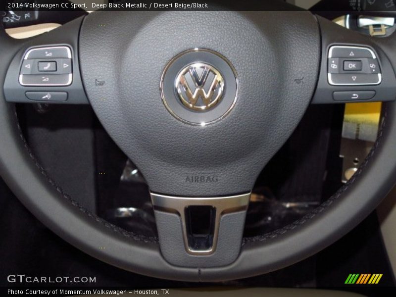 Deep Black Metallic / Desert Beige/Black 2014 Volkswagen CC Sport