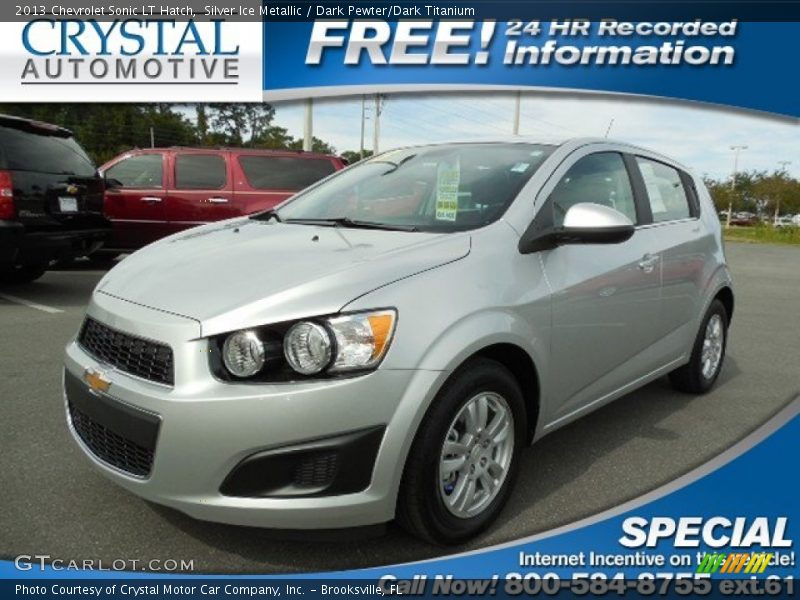 Silver Ice Metallic / Dark Pewter/Dark Titanium 2013 Chevrolet Sonic LT Hatch