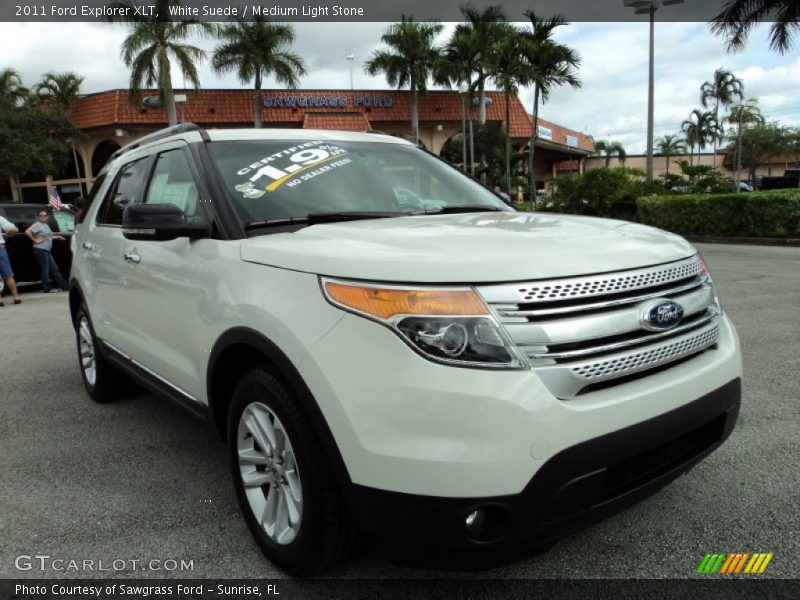 White Suede / Medium Light Stone 2011 Ford Explorer XLT