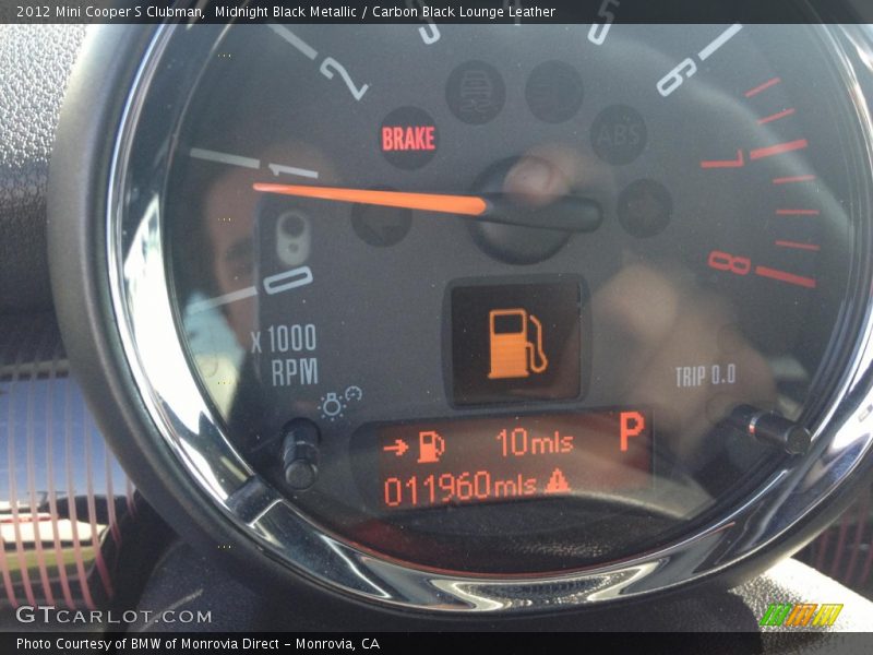 Midnight Black Metallic / Carbon Black Lounge Leather 2012 Mini Cooper S Clubman