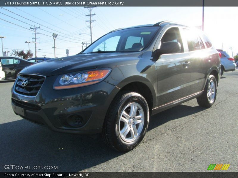 Black Forest Green Metallic / Gray 2010 Hyundai Santa Fe GLS 4WD