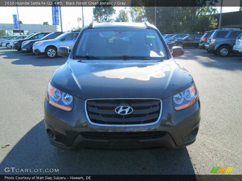 Black Forest Green Metallic / Gray 2010 Hyundai Santa Fe GLS 4WD