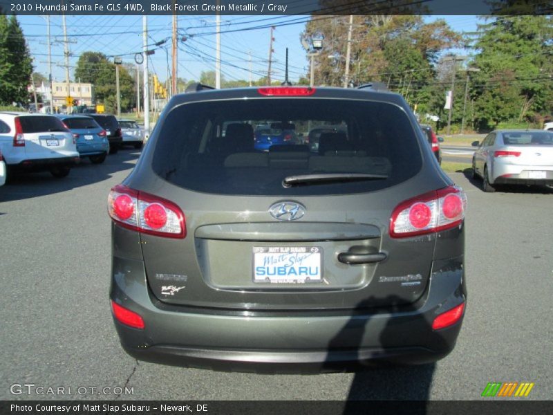 Black Forest Green Metallic / Gray 2010 Hyundai Santa Fe GLS 4WD