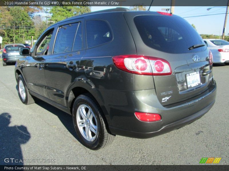 Black Forest Green Metallic / Gray 2010 Hyundai Santa Fe GLS 4WD