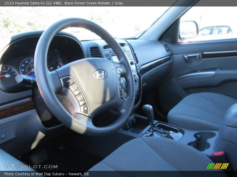 Black Forest Green Metallic / Gray 2010 Hyundai Santa Fe GLS 4WD