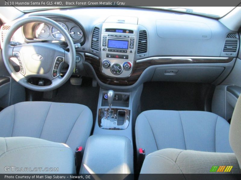 Black Forest Green Metallic / Gray 2010 Hyundai Santa Fe GLS 4WD