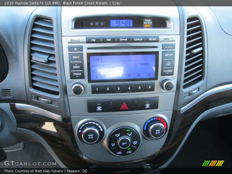 Black Forest Green Metallic / Gray 2010 Hyundai Santa Fe GLS 4WD