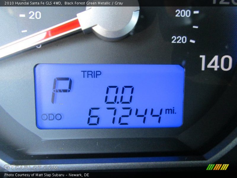 Black Forest Green Metallic / Gray 2010 Hyundai Santa Fe GLS 4WD