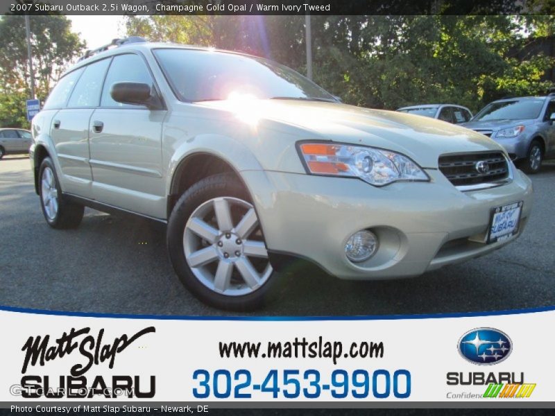 Champagne Gold Opal / Warm Ivory Tweed 2007 Subaru Outback 2.5i Wagon