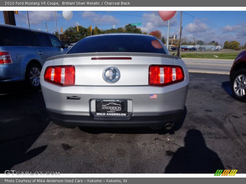 Brilliant Silver Metallic / Charcoal Black 2010 Ford Mustang V6 Coupe