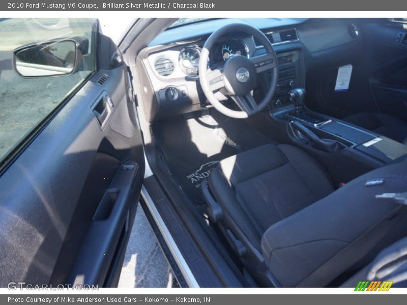 Brilliant Silver Metallic / Charcoal Black 2010 Ford Mustang V6 Coupe