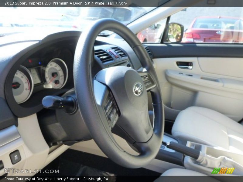 Satin White Pearl / Ivory 2013 Subaru Impreza 2.0i Premium 4 Door