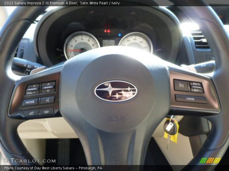 Satin White Pearl / Ivory 2013 Subaru Impreza 2.0i Premium 4 Door