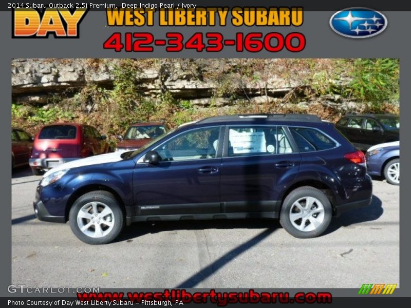 Deep Indigo Pearl / Ivory 2014 Subaru Outback 2.5i Premium