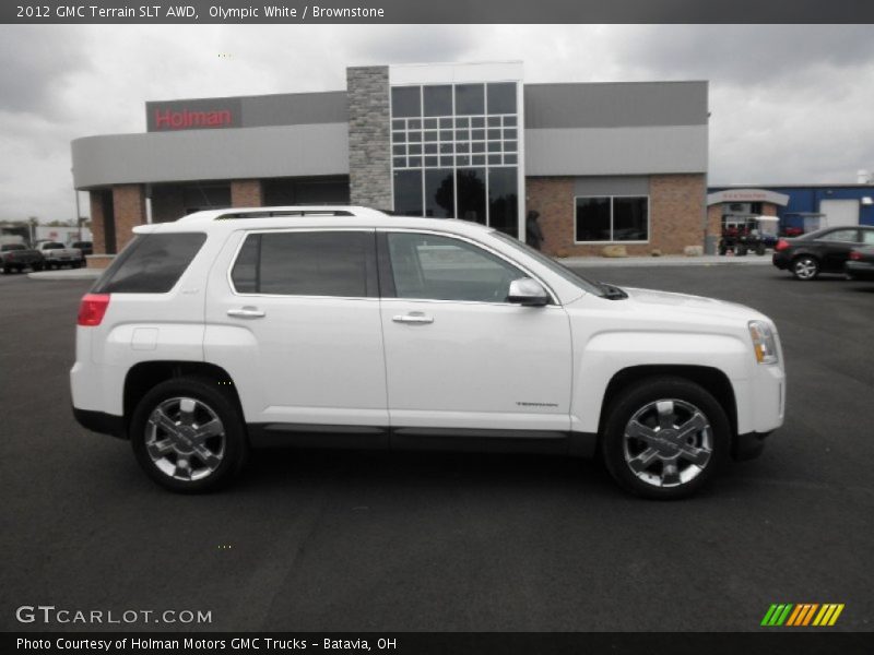 Olympic White / Brownstone 2012 GMC Terrain SLT AWD